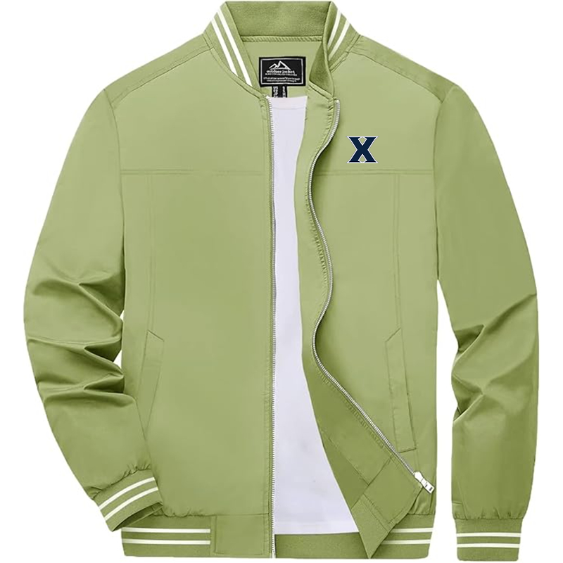 Men's Xavier Musketeers Zip-Up Bomber Jacket  Ribbed Collar and Cuffs Outerwear